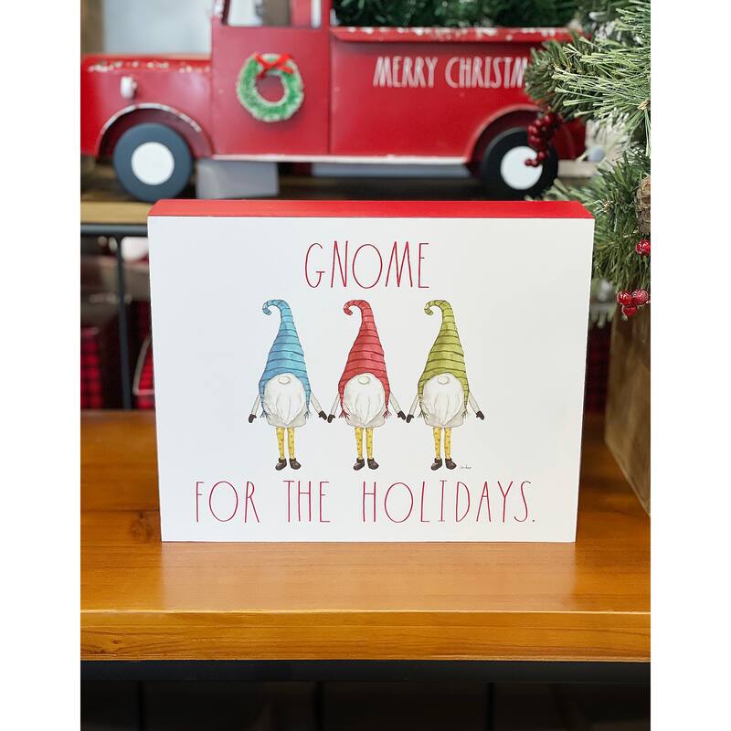 Rae Dunn CHRISTMAS Décor - Wall/Desk Signs - GNOME FOR THE HOLIDAYS