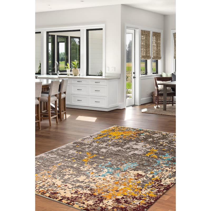 ECARPETGALLERY Hand-knotted Mystique Dark Grey Wool Rug - 9' 11" x 13' 11"