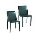 preview thumbnail 27 of 38, Porthos Home Fei Dining Chairs Set of 2, Bridle Leather and Steel Green