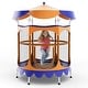 preview thumbnail 1 of 8, Gymax 64'' Kids Trampoline w/ Detachable Canopy Safety Enclosure Net Orange - Kids