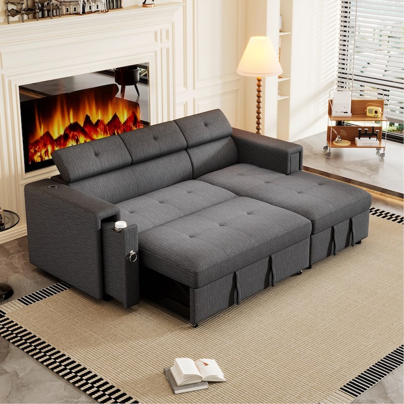96" Multi-Functional Pull-Out Sofa Bed