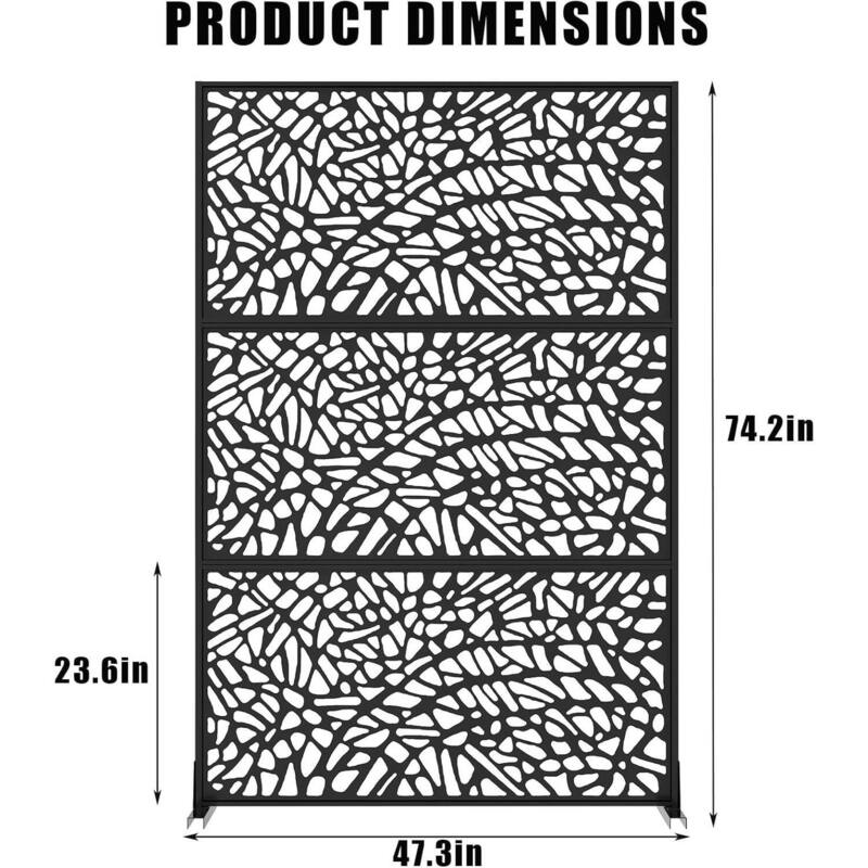 Freestanding Weatherproof Garden Divider Panel Privacy Screen, Fence for Patio Deck Backyard, Web Pattern