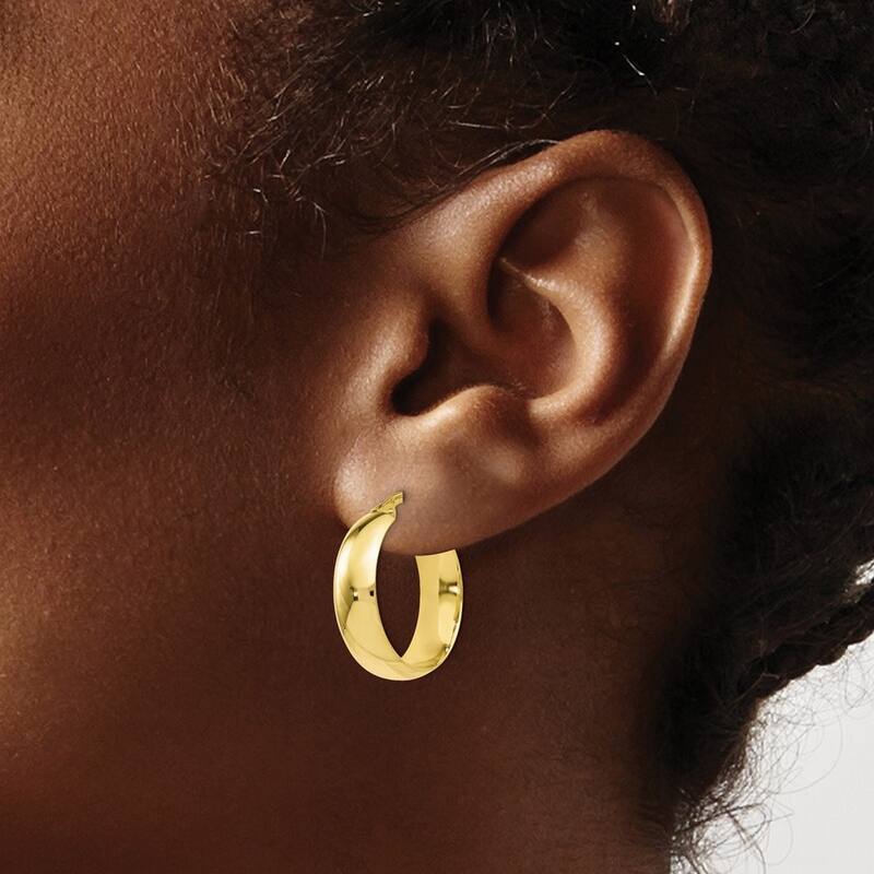 Curata 10k Yellow or White Gold Polished Hinged 19x4.6mm Round Hoop Earrings