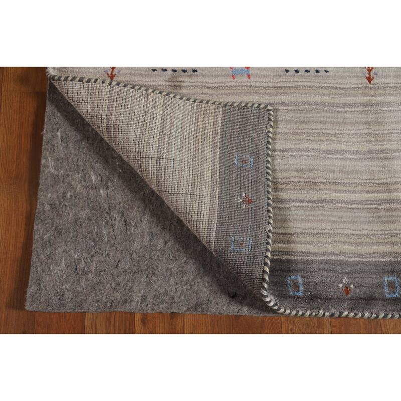 Hand Knotted Oriental 100% Wool Carpet Tribal Tribal Beige & Ivories Gabbeh Area Rug - 5' 10'' X 4' 1''