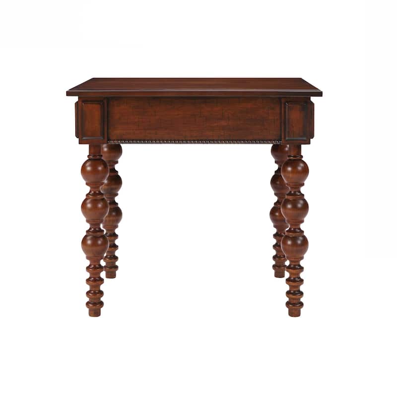 Solid Wood End Table with Drawer, Easy Assembly Vintage Narrow Sofa Side Table for Living Room