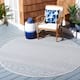 SAFAVIEH Courtyard Terezija Indoor/ Outdoor Waterproof Patio Backyard Rug - 10' Round - Blue/Navy