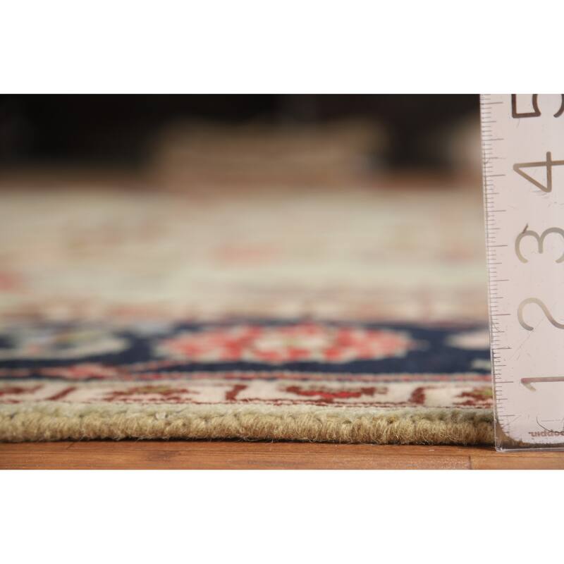 Hand Knotted Oriental 100% Wool Carpet Traditional Geometric Green Heriz (serapi) Area Rug - 9' 9'' X 7' 11''