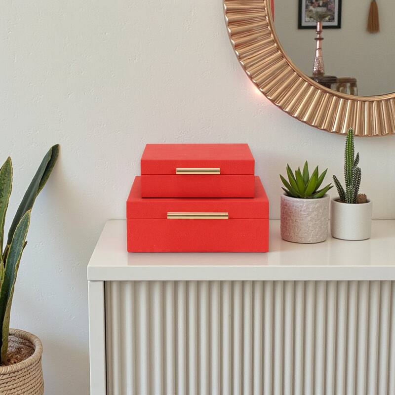 Lusan Black Vinyl Decorative Box Set