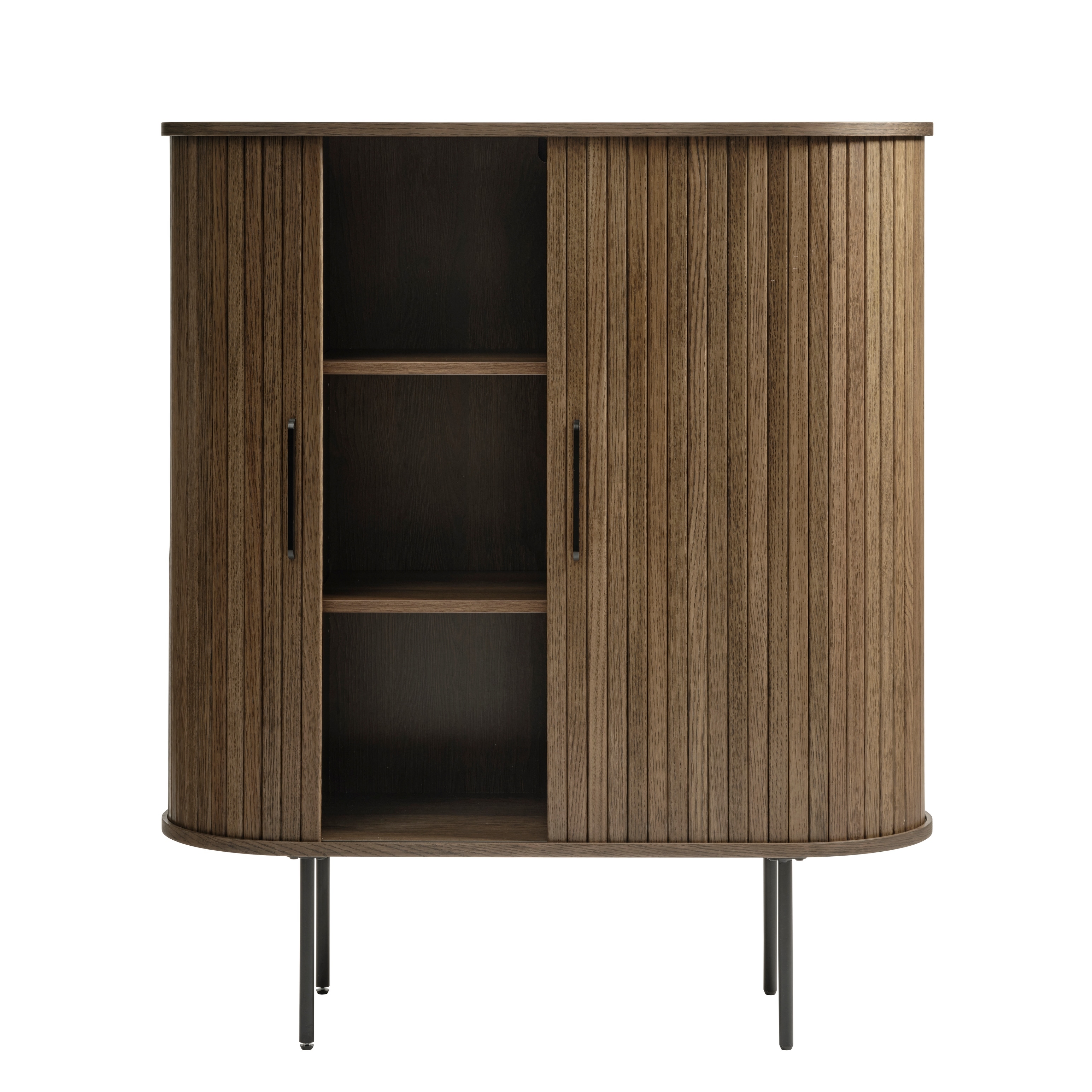 Rye Studio Nicola Mid-Century Modern Rounded Sliding Door Cabinet 39"