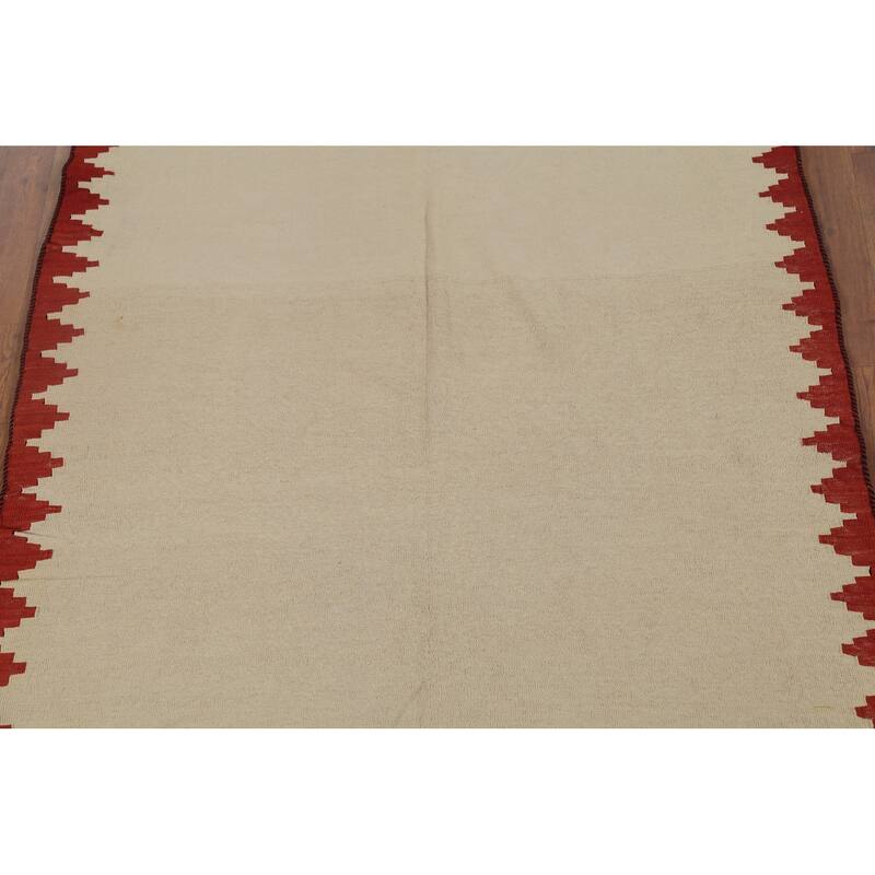 Nomadical Kilim Persian Vintage Area Rug Flatweave Wool Carpet - 4'5"x 6'2"