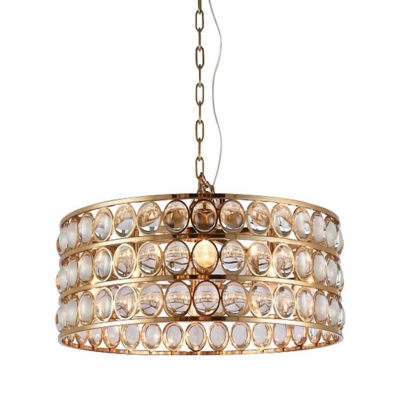 6-Light Gold Chandelier With Clear Glass Balls
