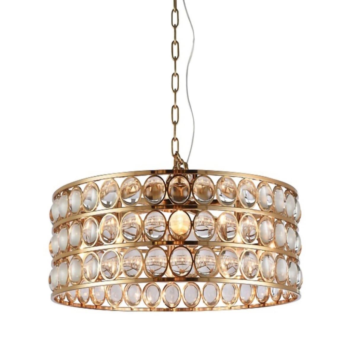 Transitional 6-Light Gold Chandelier With Clear Glass Balls