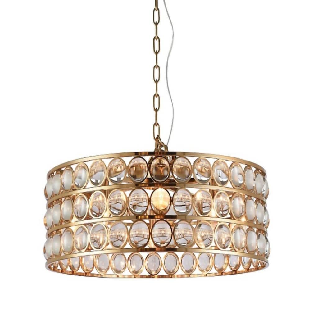 6-Light Gold Chandelier With Clear Glass Balls