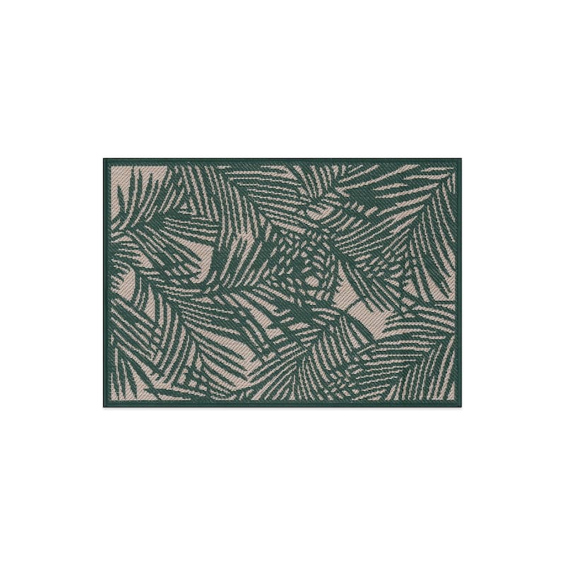 World Rug Gallery Contemporary Palm Leaf Textured Flat Weave Indoor/Outdoor Area Rug