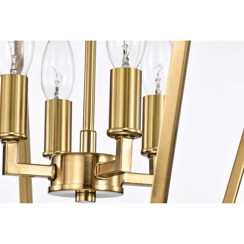 Gold Finish 4-Light 12 in. Modern Lantern Cage Pendant