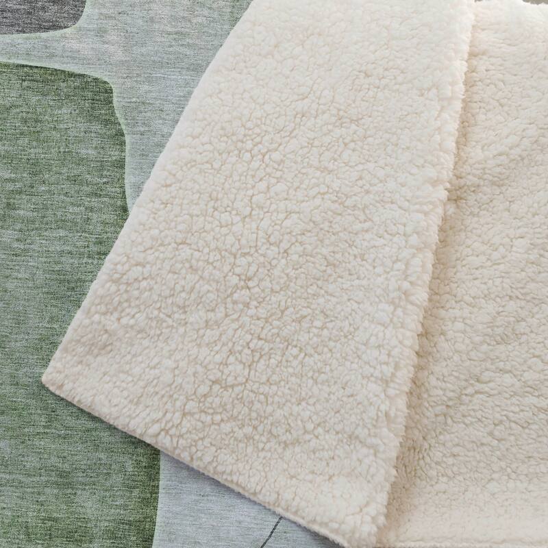 Premium Machine Washable Contemporary Abstract Sherpa Throw Blanket