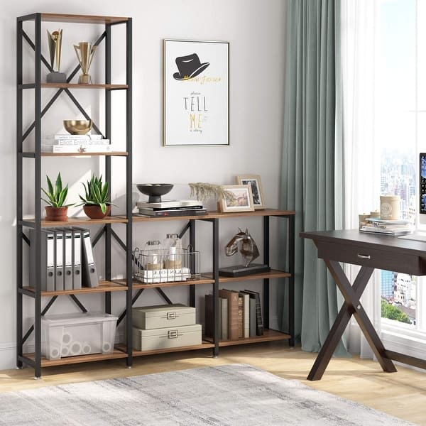 L Shape Bookshelf 9 Shelf Ladder Corner Etagere Bookcase Display Rack