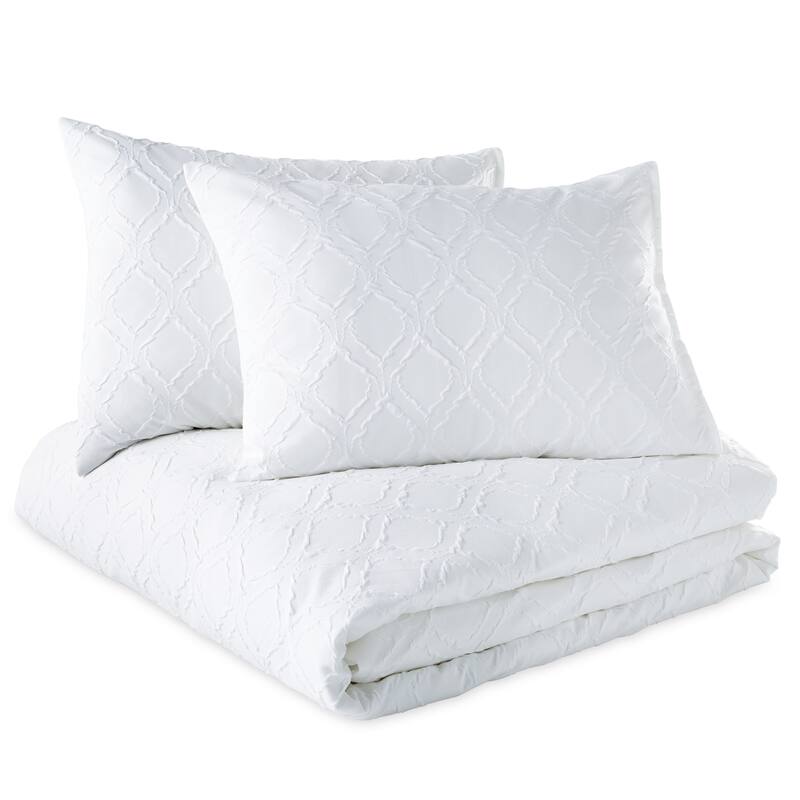 Microsculpt Solid Ogee 3-piece Comforter Set