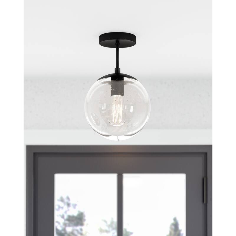 Design House 588517 Gracelyn Modern Indoor Dimmable Semi-Flush Ceiling Light - Matte Black - Matte Black