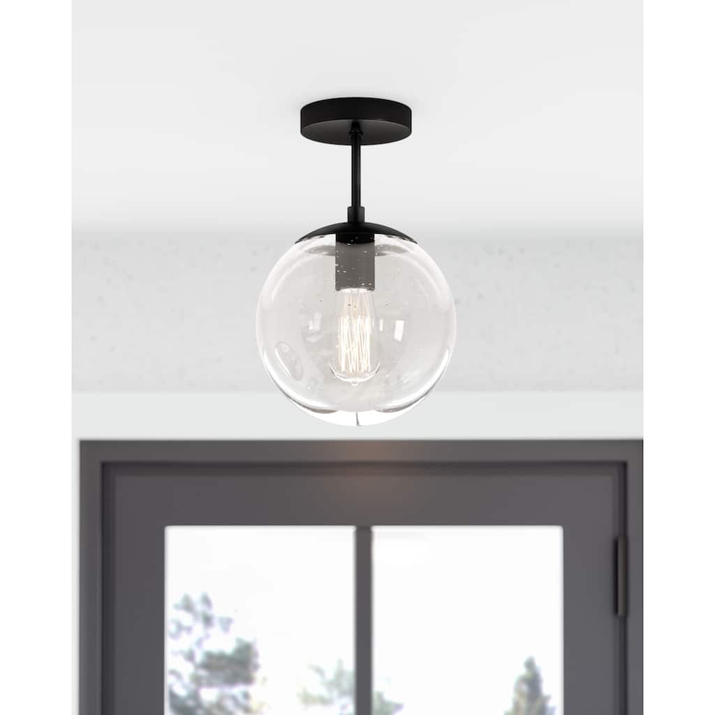 Design House 588517 Gracelyn Modern Indoor Dimmable Semi-Flush Ceiling Light - Matte Black