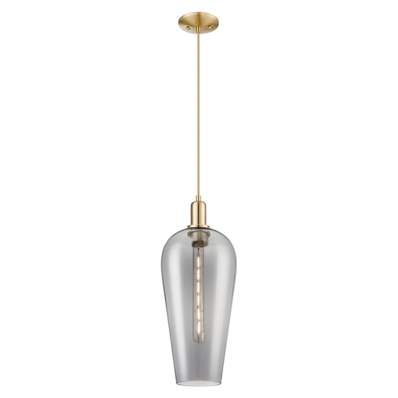 Innovations Lighting Downtown Urban - Chelsea - 1 Light 8" Cord Hung Mini Pendant - Champagne Bronze/Light Smoke