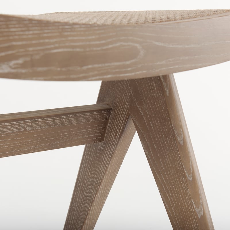 Arvin Black Solid Wood Stool