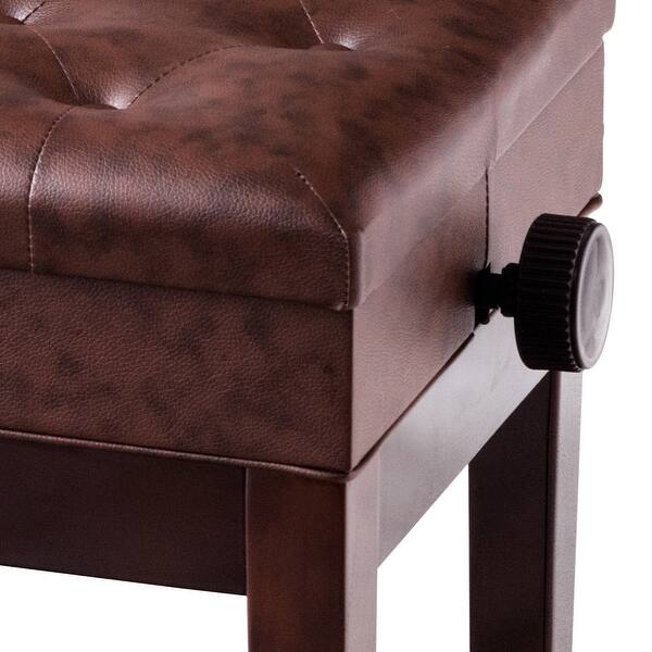 Shop Costway Height Adjustable Piano Bench Pu Leather Keyboard