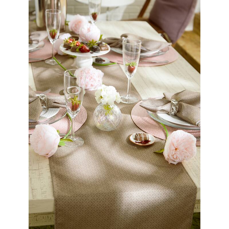 DII Stone Tonal Lattice Print Outdoor Table Runner