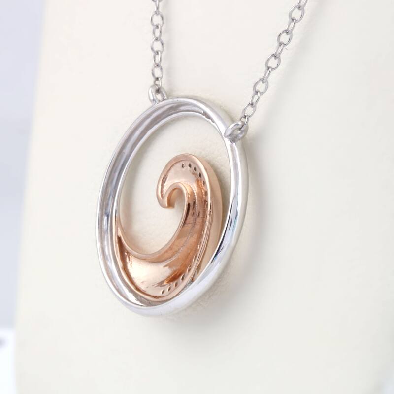 1/20ct Diamond Four Elements of Nature-Water Pendant Necklace in Silver for Women