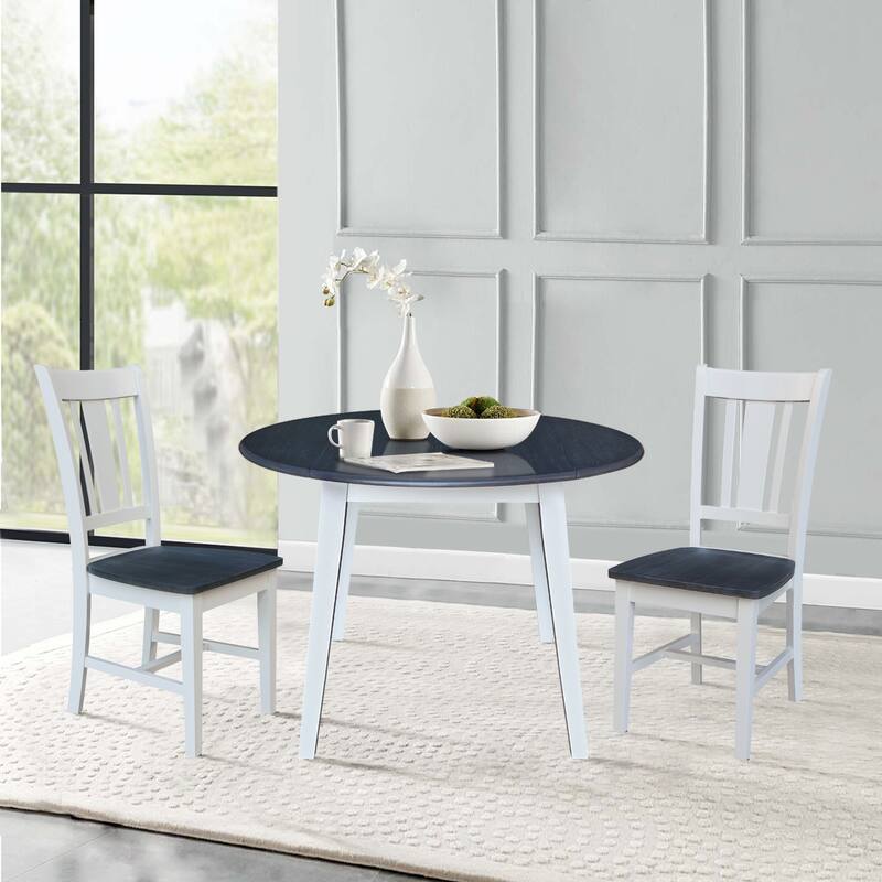 42" Round Dual Drop Leaf Table with Dining Chairs