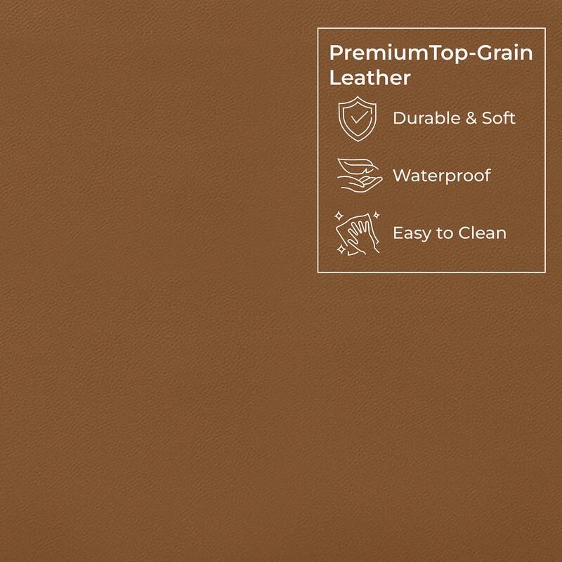 Spruce & Spring Genuine Leather Power Reclining Sofa with Optional Console & Flip-Down Table