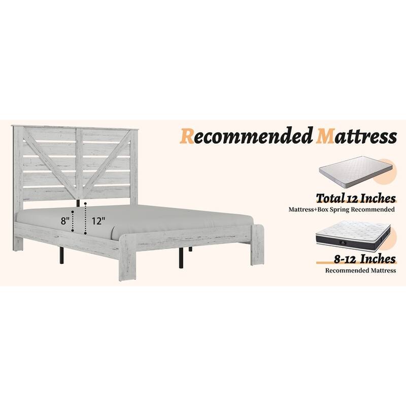 Versatile Wood Platform Bed Frame with Silent Assembly