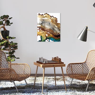 Wynwood Studio Abstract Glitter Rocks III Bronze and Copper Modern & Contemporary Wall Art Canvas Print