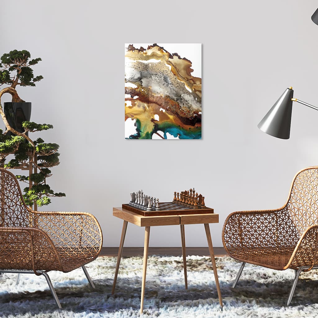 Wynwood Studio Abstract Glitter Rocks III Bronze and Copper Modern & Contemporary Wall Art Canvas Print