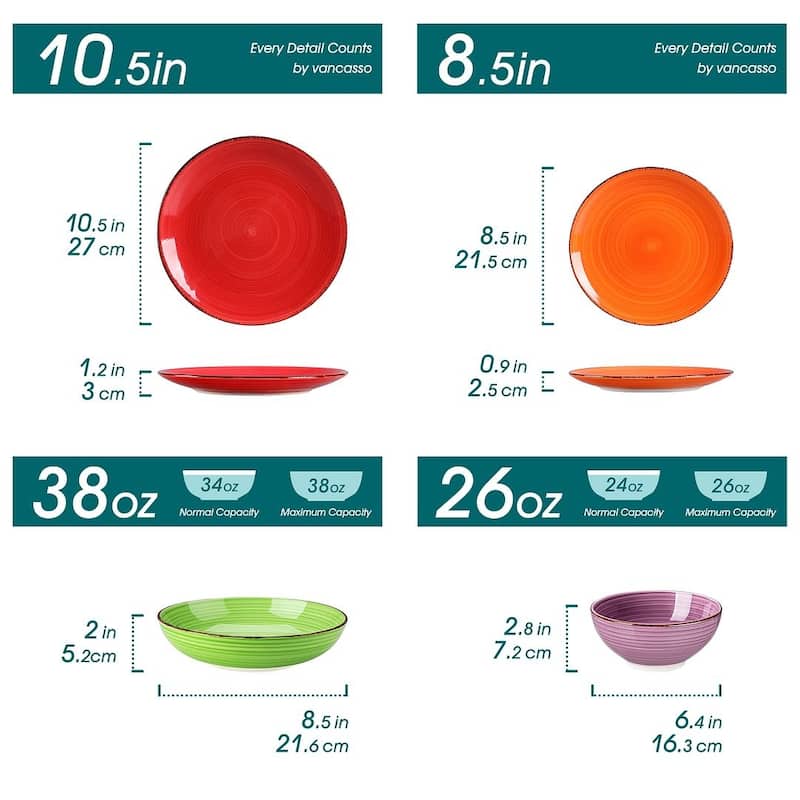 vancasso Bonita Stoneware Handpainted Multicolour Dinnerware Set