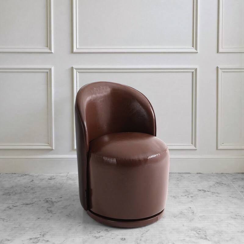 Modern Armless 360-Degree Swivel Dining Chair Barrel Chair