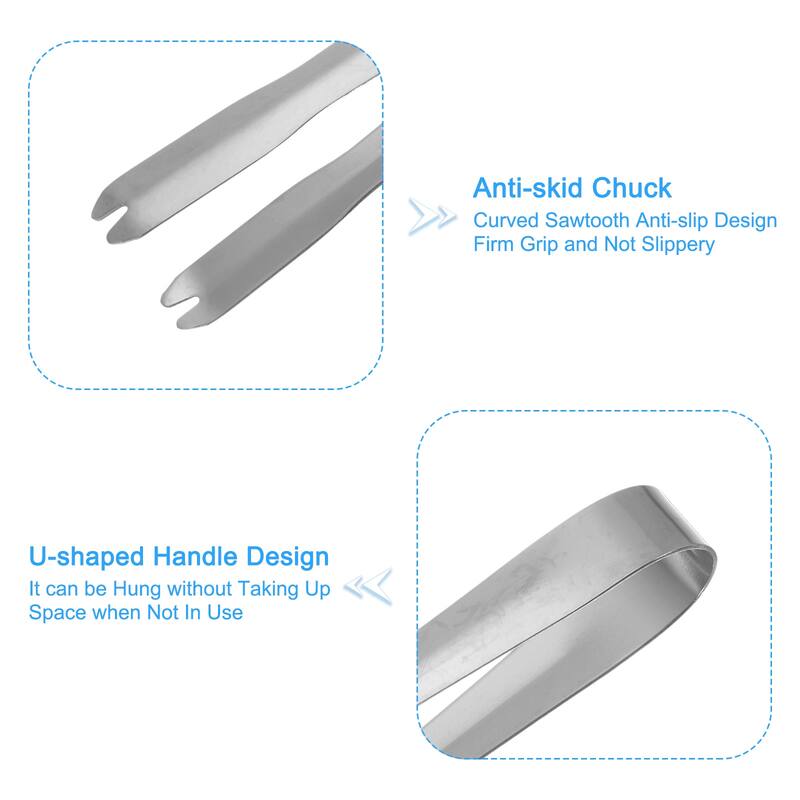 Serving Tongs, 3pcs 5.2Inch 304 Stainless Steel Ice Tongs for Sugar - Silver