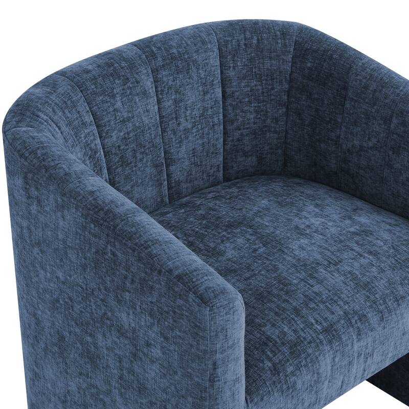 Barrel Accent Chair With Storage Ottoman,Modern Living Room Barrel Chair,Chenille Reading Chair With Ottoman For Living Room