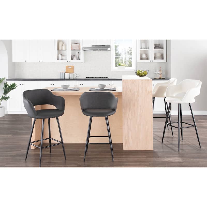 Margarite Contemporary Upholstered Counter Stool (Set of 2)