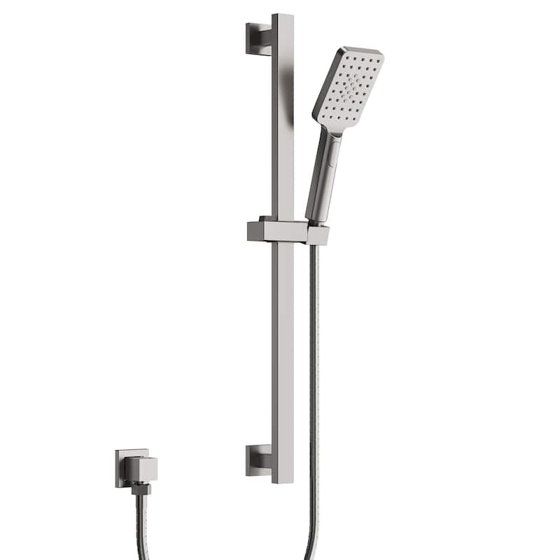 Adjustable Handheld Shower Slide Bar Set With Hose - Brushed Nickel