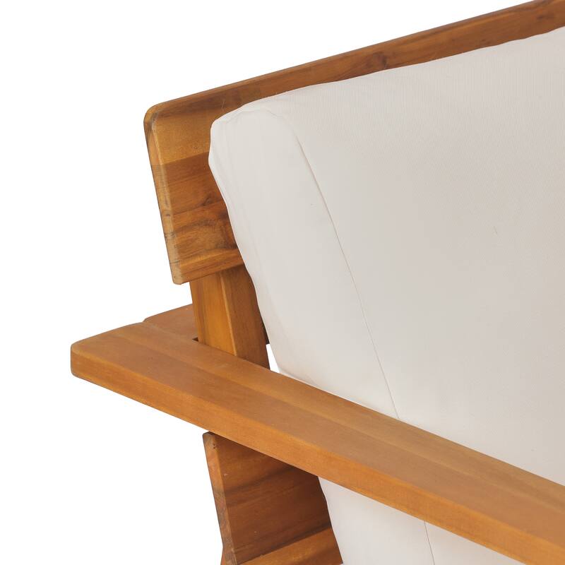 Christopher Knight Home - Mid-Century Modern 4- Piece Acacia Wood Patio Conversation Set