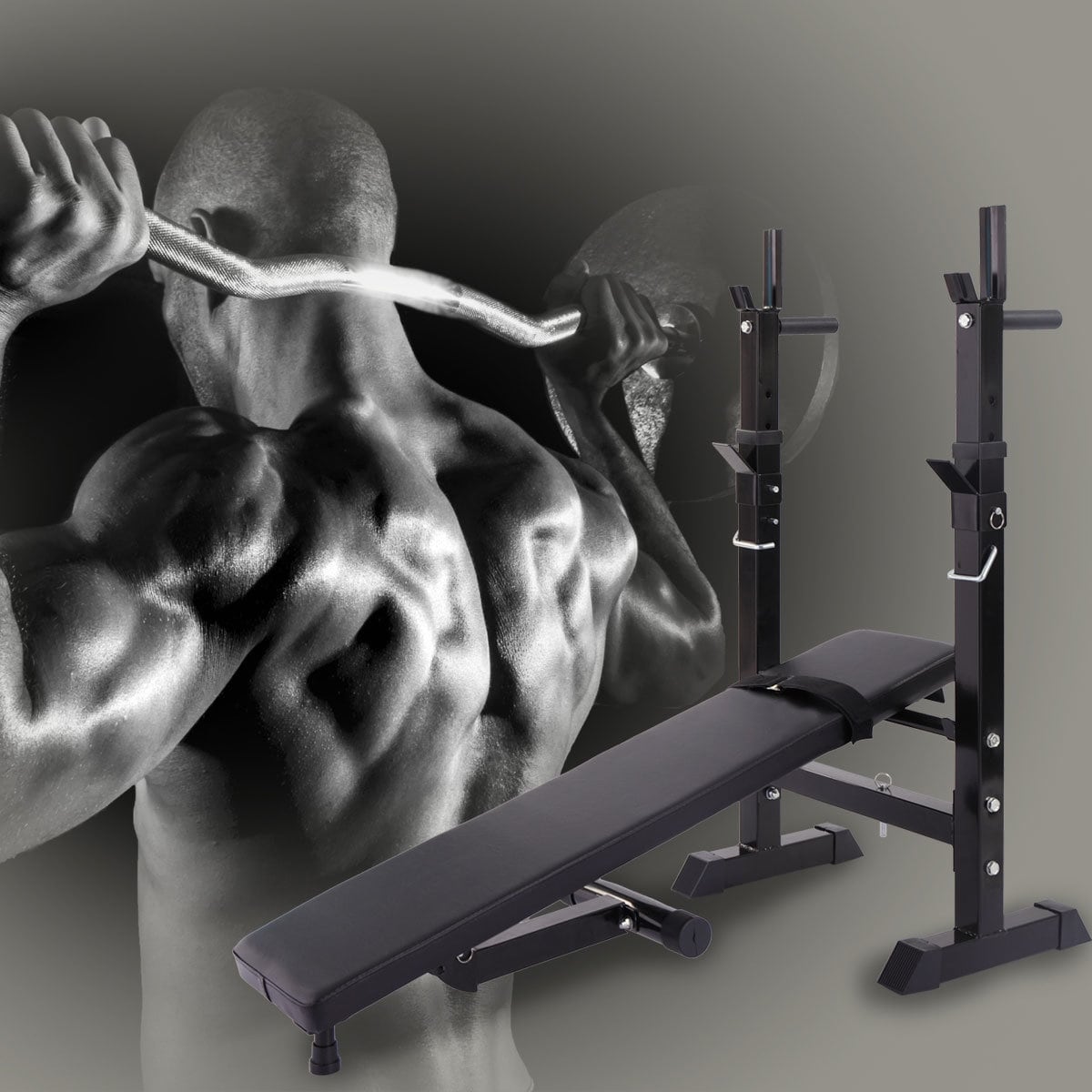 Adjustable Workout Bench with Squat Rack