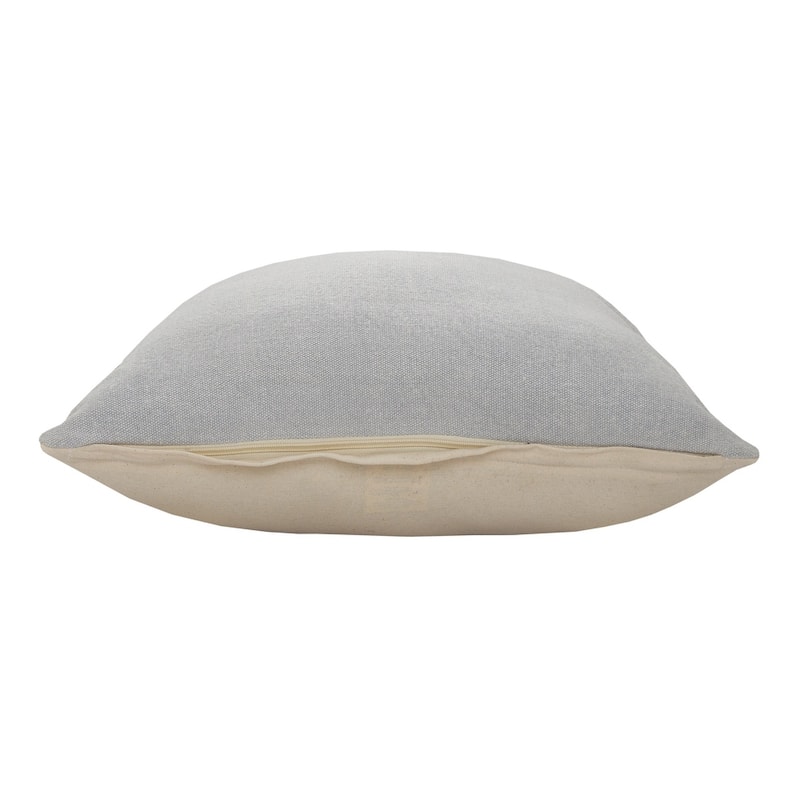 HomeRoots 20" X 20" Light Gray And Micro Chip Gray 100% Cotton Zippered Pillow