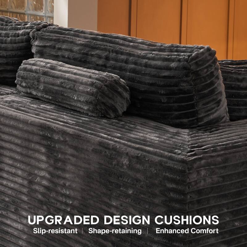 OVIOS All-Foam Cloud L-Shaped Lounger Sofa​ ​​With Ottoman​