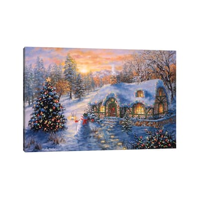 iCanvas "Christmas Cottage I" by Nicky Boehme Canvas Print