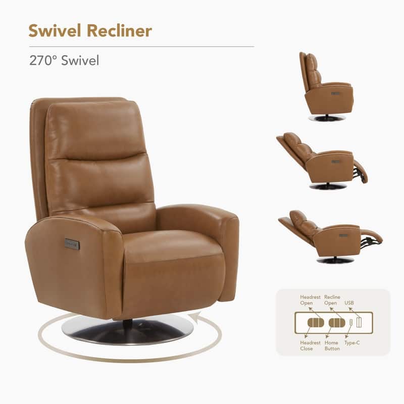 Mateo Dual Motor Power Swivel Recliner Lounge Chair