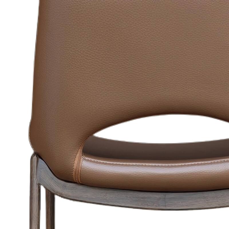 Contemporary Faux Leather and Metal 30" Bar Stool