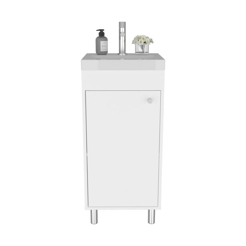 Bathroom Vanity, 1 Door, 4 Legs, 2 Shelves with Engineered wood construction for durability