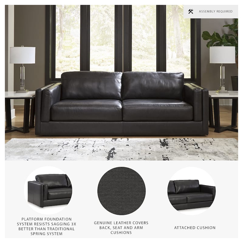 Signature Design by Ashley Amiata Onyx Sofa - 96"W x 41"D x 35"H