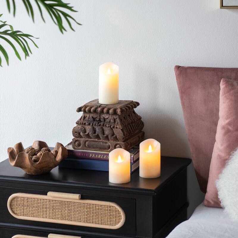 3 Piece Flickering LED Candles with Remote Timer